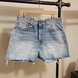 R13 Distressed Rose Baggy Denim Shorts.  Color Stevie Blue.  New.  No Tags.